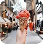 ice cream with toppings